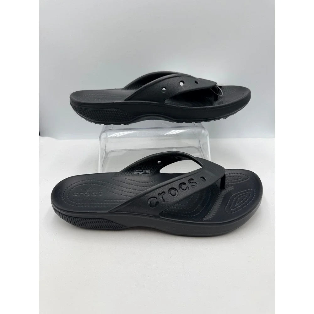 Crocs Baya II Flip Sandals Unisex M10 W12 Black New Thong Slides 208192-001